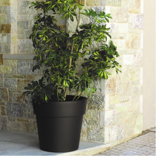 Linea round low flowerpots